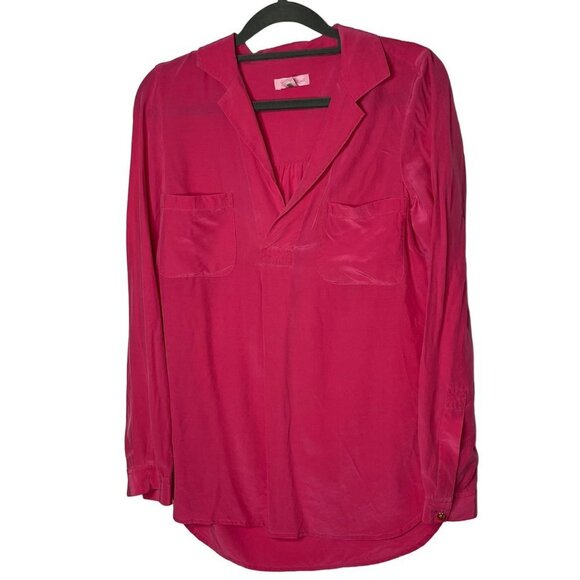 Lilly Pulitzer Boston Top Blouse Orchard Pink 100% Silk Size X-Small‎ - Picture 2 of 9
